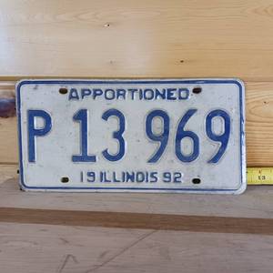 lot 234 image: Vintage License Plate Apportioned Illinois 1992