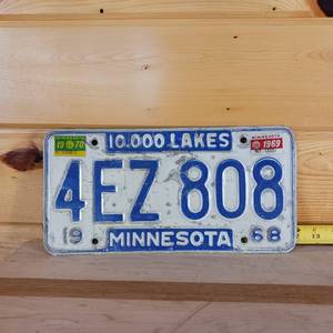 lot 236 image: 1968 10,000 Lakes Minnesota Plate