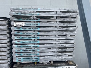 lot 15 image: TAMKO Pallet of 72 Bundles of- Perforated Starter 105 lin. ft. Eave and Rake Roofing Starter Strip Shingles- Retail Value of $3,453