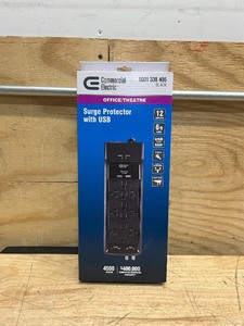 lot 48 image: 6 ft. 12-Outlet Surge Protector with Coax and USB RJ45, Black