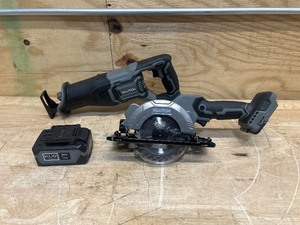 lot 80 image: Klutch 20v 4-12  Circular Saw and Reciprocating Saw with 4ah Battery (no charger)