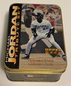 lot 21 image: Michael Jordan Baseball Tribute Sett Upper Deck Embossed Metal Cards