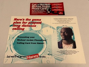 lot 37 image: Michael Jordan Hanes PhonePass Calling Card Complete, NEW