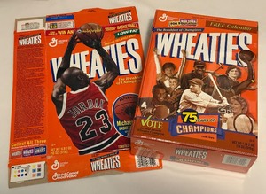 lot 46 image: (2) Michael Jordan Wheaties Boxes