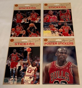lot 49 image: (4) Michael Jordan Sticker Packs