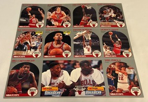 lot 60 image: Michael Jordan 1990 NBA Hoops Kodak Osco Drug Chicago Bulls Card Set