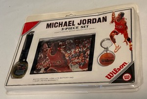 lot 63 image: Michael Jordan Wilson 3-Piece Set - Watch, Wallet, Key Chain