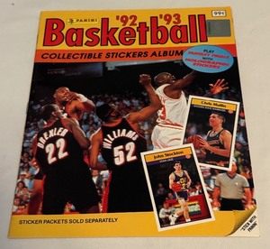 lot 64 image: 1992-1993 Panini Basketball Collectible Sticker Album - Michael Jordan on Cover