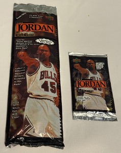 lot 68 image: 2 Packs - Michael Jordan Milk Caps 1995 Upper Deck Basketball