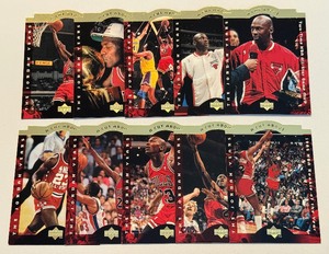 lot 9A image: Michael Jordan 10-Card A Cut Above Die Cut Basketball Set 1996 Upper Deck