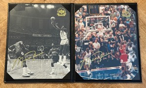 lot 6A image: (2) Michael Jordan Numbered 23,000 Limited Edition Photos Upper Deck Authenticated Collectibles Basketball