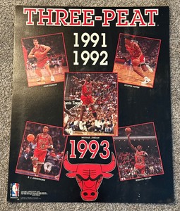 lot 88 image: Michael Jordan Chicago Bulls Three-Peat Poster