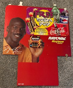 lot 94 image: Michael Jordan Rayvoc Battery Store Display Advertisement