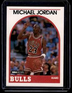 lot 17A image: Michael Jordan 1989 NBA Hoops #200 Basketball Card