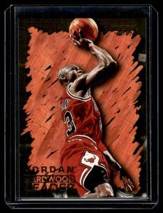 lot 19A image: Michael Jordan 1996-97 Fleer Hardwood Leader #123 Basketball Card