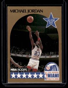 lot 39A image: Michael Jordan 1990 NBA Hoops All-Star Weekend #5 Basketball Card