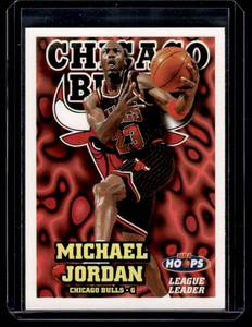lot 46A image: Michael Jordan 1997 NBA Hoops League Leader #1 Basketball Card