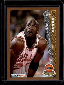 lot 55A image: Michael Jordan 1992-93 Fleer Award Winner #246 Basketball Card