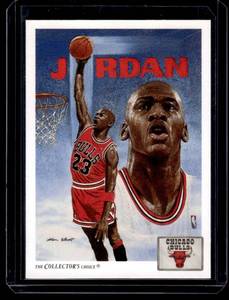 lot 59A image: Michael Jordan Collectors Choice 1991 Chicago Bulls Checklist #75 BasketbalL Card