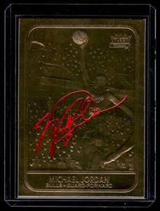 lot 26A image: Michael Jordan Limited Edition 19,860 1997 Fleer 23kt Gold Basketball Card