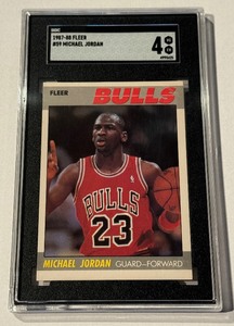 lot 3 image: Michael Jordan 2nd Year 1987 Fleer #59 SGC Graded 4 - ICONIC RARE BASKETBALL CARD