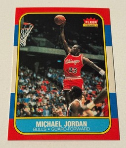 lot 45B image: REPRINT - Michael Jordan RC 1986 Fleer #57 Rookie Basketball Card - REPRINT