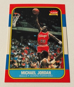 lot 55B image: REPRINT - Michael Jordan RC 1986 Fleer #57 Rookie Basketball Card - REPRINT