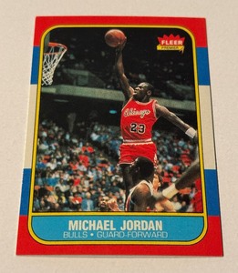 lot 15B image: REPRINT - Michael Jordan RC 1986 Fleer #57 Rookie Basketball Card - REPRINT