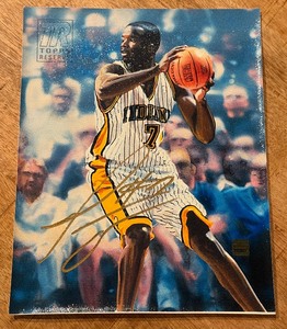 lot 88A image: Jermaine ONeal Signed Topps Reserve Canvas Basketball Card