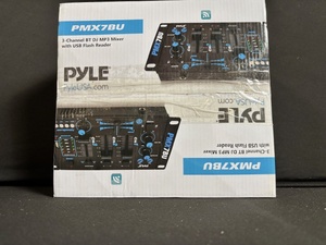 Pyle PMX7BU 3-Channel BT DJ MP3 Mixer With USB Flash Reader