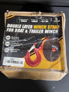 lot 27 image: Tusor Double-Layer Winch Strap 2 in x 20 ft for Boat & Trailer Winches