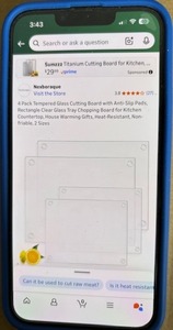 lot 79 image: Nexboraque 4-Pack Tempered Glass Cutting Boards - Anti-Slip Feet, 2 Sizes