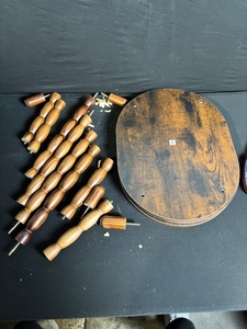 lot 110 image: MaxSneo Assembly Kit - Round Wood Discs with Turned Spindles