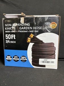 lot 120 image: Non-Expanding Kink-Free Garden Hose 50 ft 34 in - Original Box