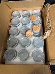 lot 142 image: 30x Mini Yogurt Jars - 30-Pack with Label Tags and String