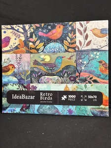 lot 157 image: IdeaBazaar Retro Birds 1000-Piece Jigsaw Puzzle - 50x70 cm