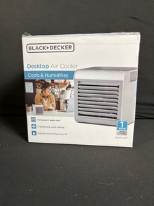lot 178 image: BlackDecker BDMC2W Desktop Air Cooler - 450ml Tank, 3-Speed, Cools & Humidifies