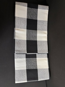 lot 186 image: Woven Plaid Belt Strap - BlackWhite Webbing for Belts, Bags, DIY Projects