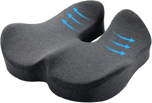 lot 62 image: 2x Memory Foam Seat Cushion Relief (Dark Gray)
