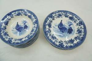 lot 80 image: Vintage Williams James Farmyard plates(5) , Bowls (9)