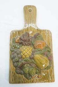 lot 82 image: Vintage Porcelain  fruit on cutting board