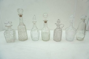 lot 90 image: Vintage Glass decanters, various sizes and styles(7)