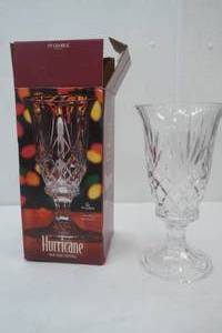 lot 112 image: St George Hurricane fine lead crystal candle holder