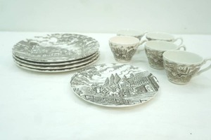 lot 224 image: VintageAntique Royal Mail Ironstone Brown Transferware England.