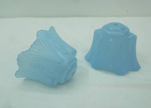 lot 245 image: Vintage Blue Satin Glass Lamp Shades