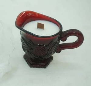 lot 270 image: Vintage Avon Cape Cod Ruby Red Creamer Candle Refresh