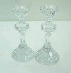 lot 282 image: Mikasa Czech Crystal Candle Holders 7 tall