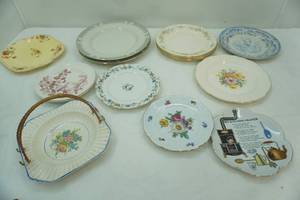 lot 339 image: Variety of AntiqueVintage China & Porcelain Plates and Serving Dishes