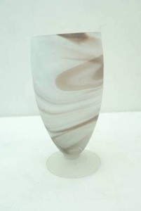 lot 455 image: Art Glass Satin Marble Swirl Vase 9.75 tall by 4.5 wide