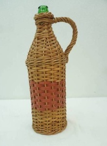 lot 456 image: Vintage Wicker-Wrapped Glass Bottle (demijohn)
